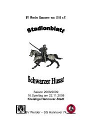 Husar Saison SG Hannover 74 - BV Werder