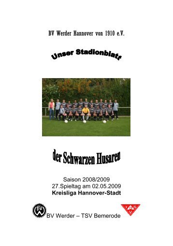 Spielplan 2.Herren Saison 08/09 - BV Werder