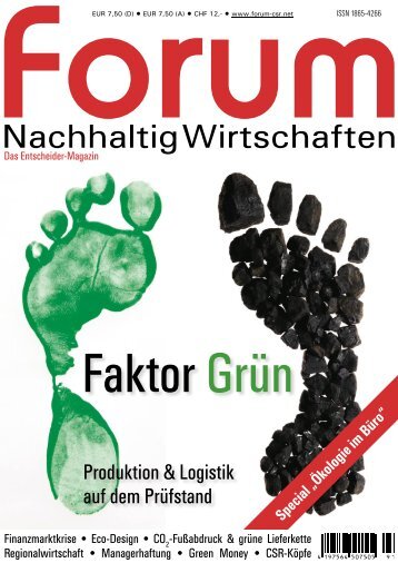 forum Nachhaltig Wirtschaften 01/2009: Faktor Grün