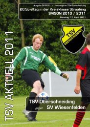 TSV Oberschneiding gegen SV Wiesenfelden - des TSV ...