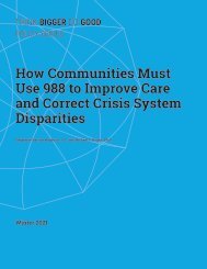 How Communities Must Use 988 to Improve Care and Correct Crisis System Disparities