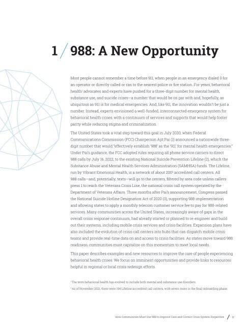 How Communities Must Use 988 to Improve Care and Correct Crisis System Disparities