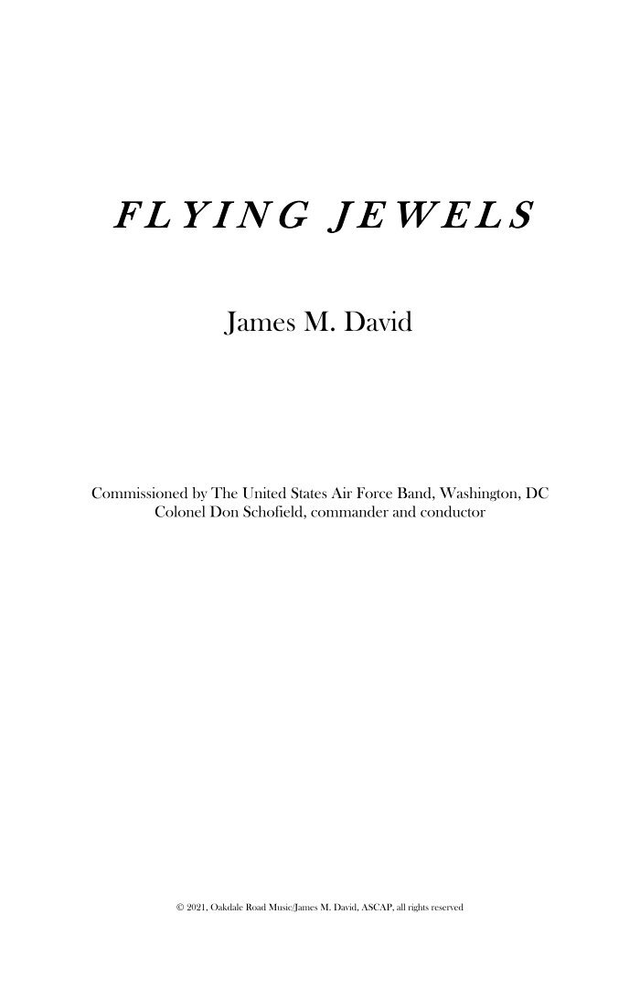 (譜) フライング・ジュエルズ / 作曲：ジェイムズ・デヴィッド (吹奏)(フルスコアのみ) 音源ありジェイムズ・デヴィッド：交響曲第1番「悪魔の聖書」ほか