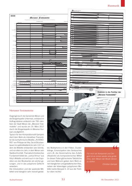 Kulturfenster Nr. 06|2021 - Dezember 2021