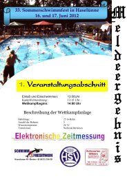 33. Sommerschwimmfest in Haselünne 16. und 17. Juni 2012