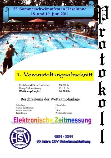 32. Sommerschwimmfest in Haselünne 18. und 19. Juni 2011