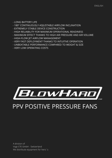 Brochure BLOWHARD - Firefighter Fans, PPV Positive Pressure Ventilators