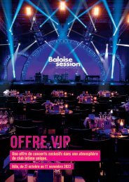 Baloise Session 2022: Offre VIP