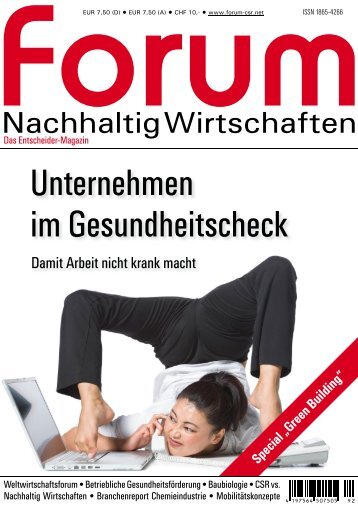 forum Nachhaltig Wirtschaften 02/2009: Unternehmen im Gesundheitscheck