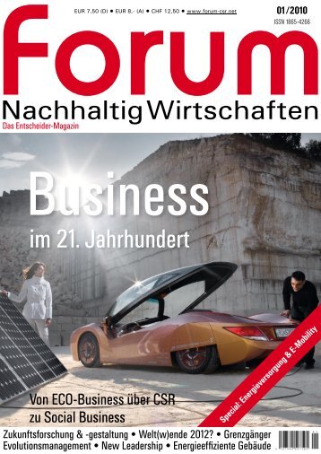 forum Nachhaltig Wirtschaften 01/2010: Business im 21. Jahrhundert