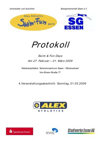 Protokoll - Schwimmverein Blau-Weiß Recklinghausen e.V.