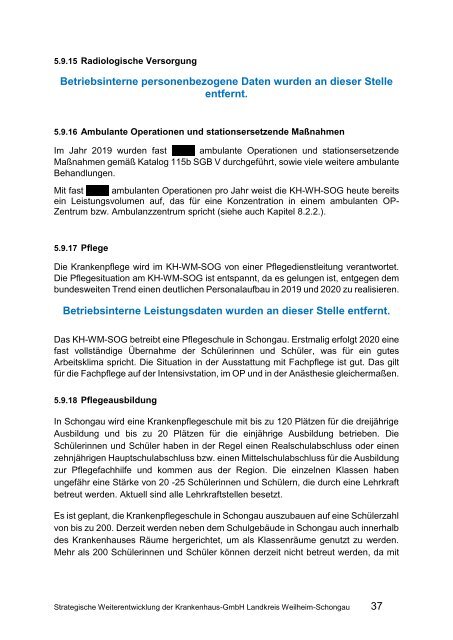 Strukturgutachten Krankenhaus-GmbH Weilheim-Schongau