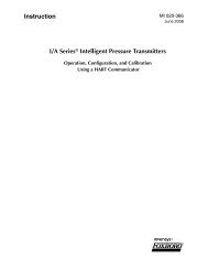 [MI 020-366] I/A Series Intelligent Pressure Transmitters ... - Invensys