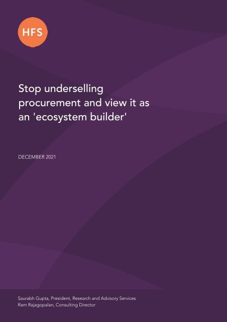 Stop Underselling Procurement and View it as an ‘Ecosystem Builder’