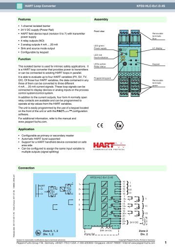 KFD2-HLC-Ex1.D.4S HART Loop Converter ... - Pepperl+Fuchs
