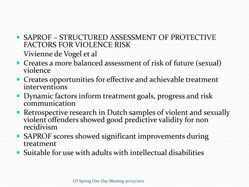 risk assessment in people with developmental disabilities and ...