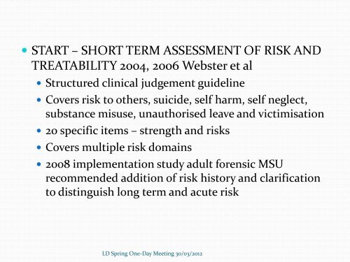 risk assessment in people with developmental disabilities and ...