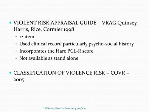 risk assessment in people with developmental disabilities and ...