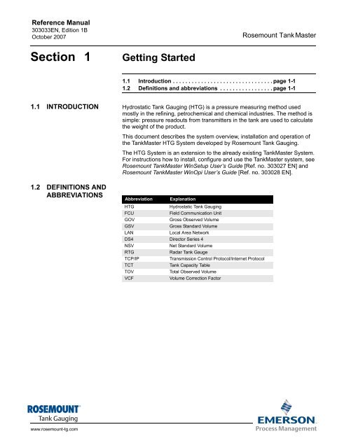 Rosemount TankMaster - Emerson Process Management