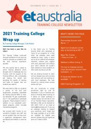 ET Australia Training College Newsletter Issue 1 | December 2021