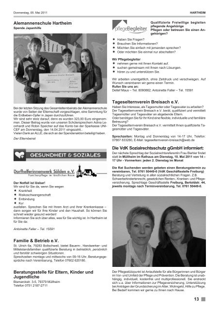 Gemeindeblatt 2011 KW 18 - Gemeinde Hartheim