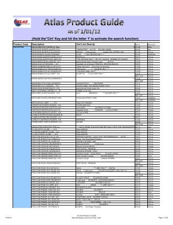 atlas product guide - Atlas Wholesale Food Company