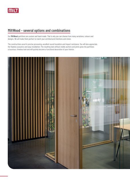 Wood glass interior walls MiltWood - catalogue EN