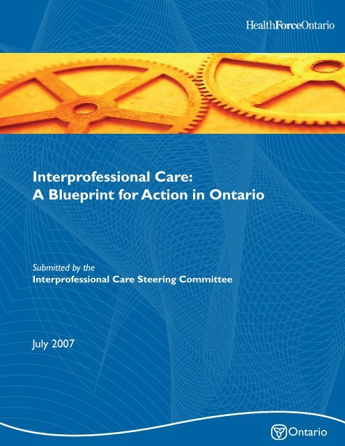 Interprofessional Care A Blueprint For Action Healthforceontario Interprofessional Care A Blueprint For Action Healthforceontario