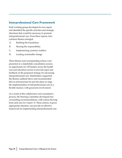 Interprofessional Care: A Blueprint for Action - HealthForceOntario