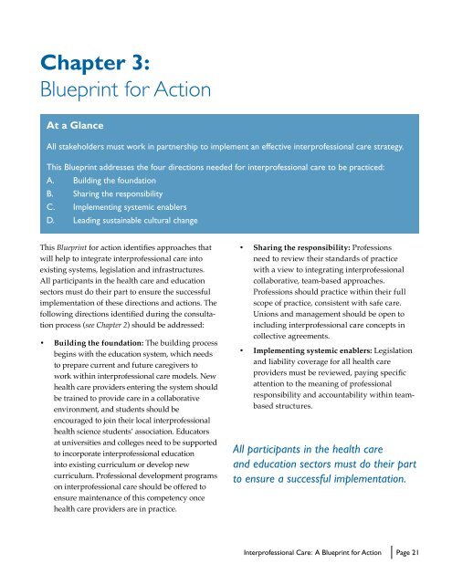 Interprofessional Care: A Blueprint for Action - HealthForceOntario