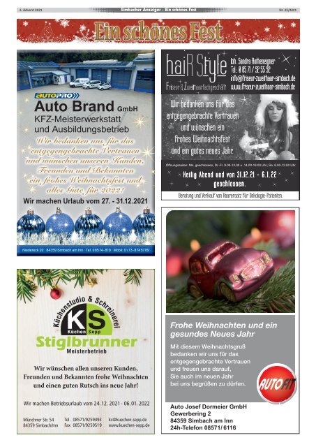 4. Advent 21 Simbacher Anzeiger