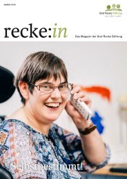 recke:in - Das Magazin der Graf Recke Stiftung Ausgabe 4/2021