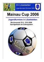 Tunierheft 2006 - SV Litzelstetten - Der SV Litzelstetten eV