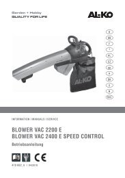 BLOWER VAC 2200 E BLOWER VAC 2400 E SPEED ... - AL-KO