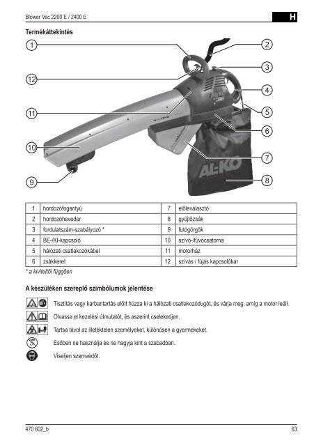 BLOWER VAC 2200 E BLOWER VAC 2400 E SPEED ... - AL-KO