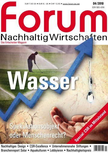 forum Nachhaltig Wirtschaften 04/2010: Wasser