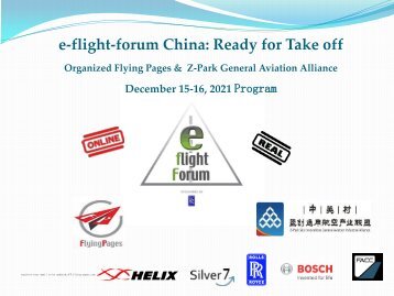 e-flight-forum China: Ready for Take off 2021 December 15-16,  Program