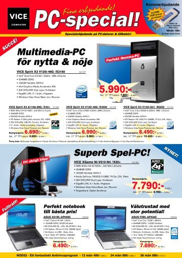 Superb Spel-PC! NYHET! Multimedia-PC för nytta & nöje Perfekt ...