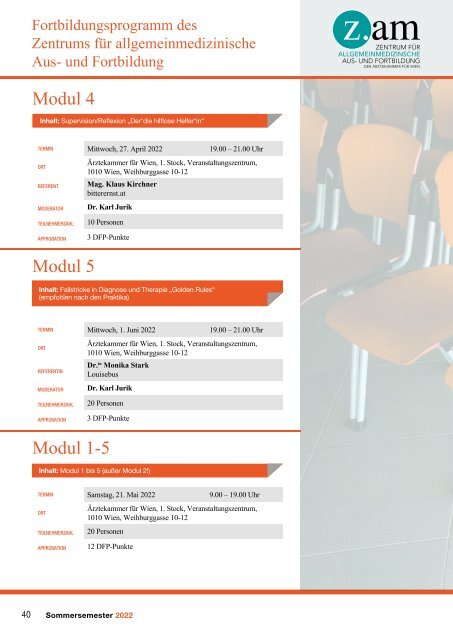 Seminarprogramm Sommersemester 2022