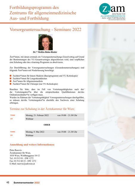 Seminarprogramm Sommersemester 2022