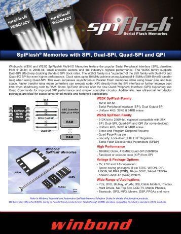 SpiFlash W25X & W25Q Memory Overview & Selection - Serial Flash