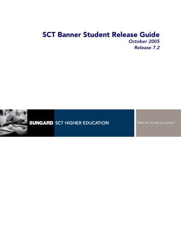 SCT Banner Student / Release Guide / 7.2 - Banner Start Page