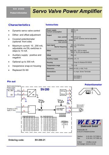 SV-200 - WEST. Elektronik GmbH