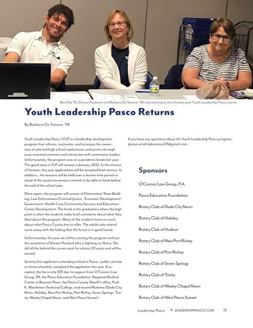 Leadership Pasco Newsletter - Fall 2021