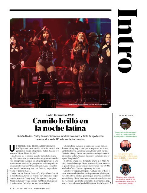 Billboard Bolivia Noviembre 2021