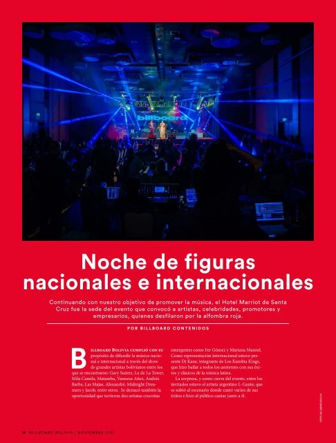 Billboard Bolivia Noviembre 2021