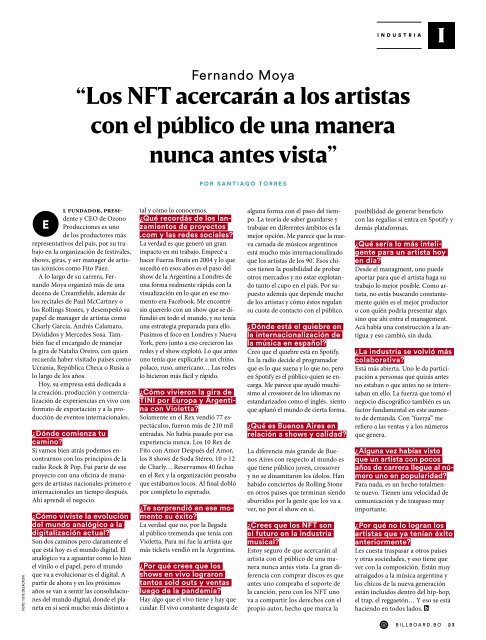 Billboard Bolivia Noviembre 2021