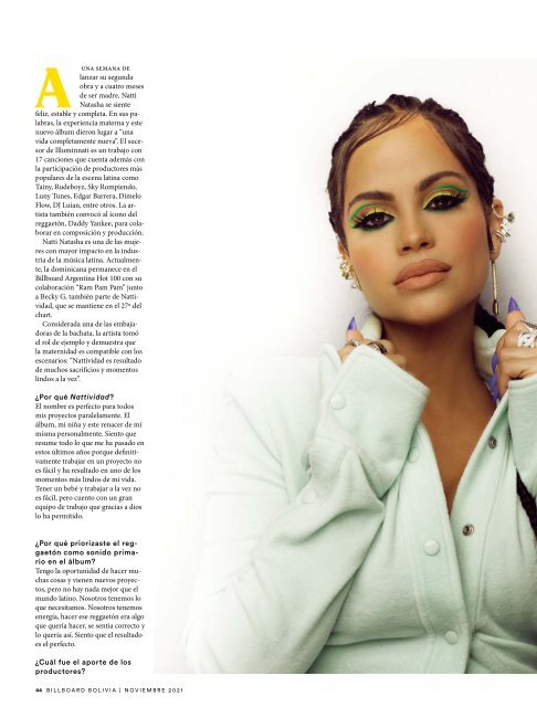 Billboard Bolivia Noviembre 2021