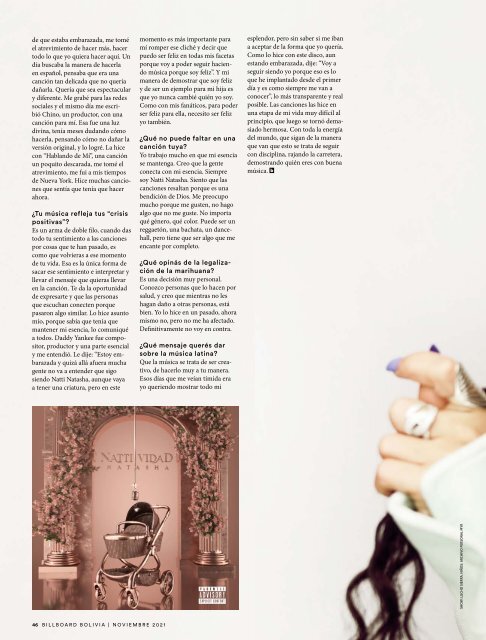 Billboard Bolivia Noviembre 2021