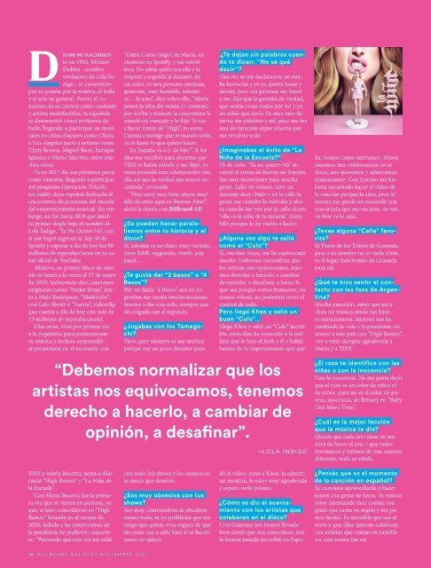 Billboard Bolivia Noviembre 2021